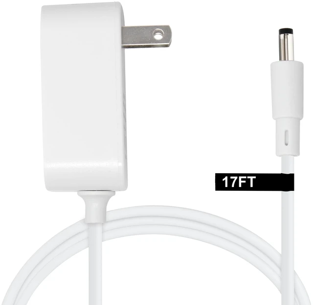 Main image of 15W Extra Long Power Adapter Compatible with Echo Spot, Echo Dot (3rd, 4th & 5th Generation), Echo Pop, Echo Pop Kids (17-Foot)
