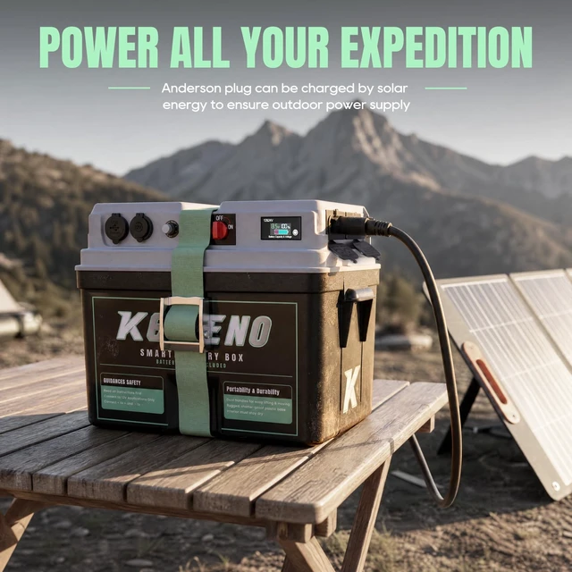 Alt view image 6 of 6 - Smart Marine Battery Box 12V/24V Power Center with USB-C & QC3.0 30A power connector digital battery monitoring & circuit breaker protection for trolling motors, boats, RVs,camping