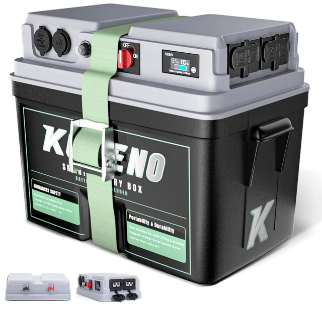 Main image of Smart Marine Battery Box 12V/24V Power Center with USB-C & QC3.0 30A power connector digital battery monitoring & circuit breaker protection for trolling motors, boats, RVs,camping
