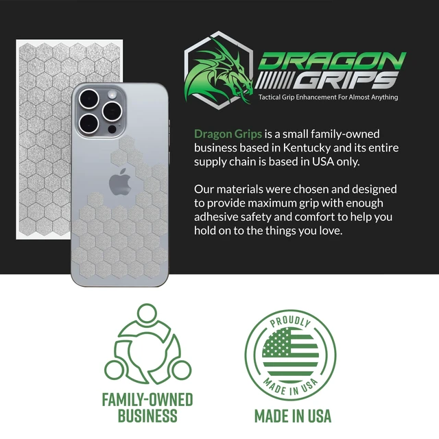 Alt view image 7 of 7 - Clear Rubber Grip Tape, 84pc Hexagon Grip Stickers, Pack of 2 Pre-Cut Non-Slip Textured Stickers, Multipurpose for Phone Cases, Controllers, Guns, Mouse Grip Tape, Waterproof, Made in USA