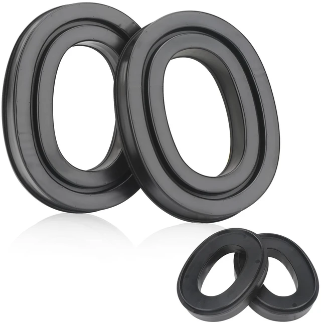 Main image of Upgraded Gel Ear Pads for 3M WorkTunes Hearing Protector (90541 90542), High Density Noise Reduction Replacement Gel Cups with Adapter Plates for Peltor Sport Tactical 300/500 Headset, 1 Set-Black