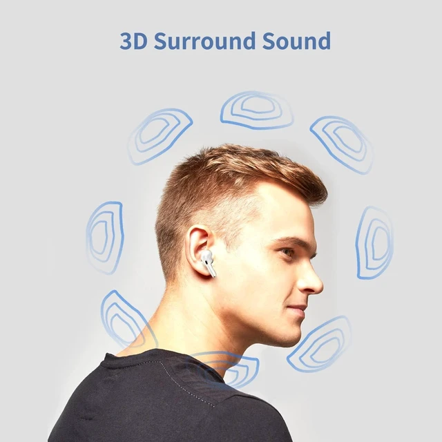Alt view image 6 of 7 - Wireless Earbuds,Bluetooth Headphones,Noise Cancelling Air Buds Pods,3D Ear pods 4,in-Ear Ear Buds with Deep Bass Earphones Sport Headsets,USB-C Charging Case,for Android/Samsung/Apple iPhone