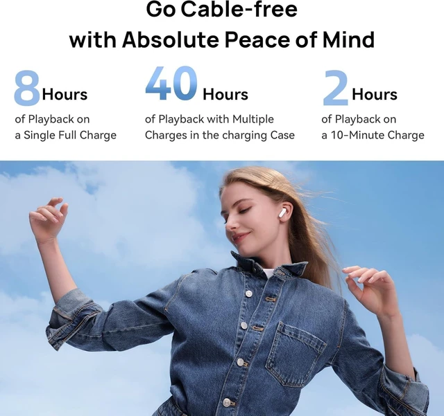 Alt view image 7 of 7 - Wireless Earbuds,Bluetooth Headphones,Noise Cancelling Air Buds Pods,3D Ear pods 4,in-Ear Ear Buds with Deep Bass Earphones Sport Headsets,USB-C Charging Case,for Android/Samsung/Apple iPhone