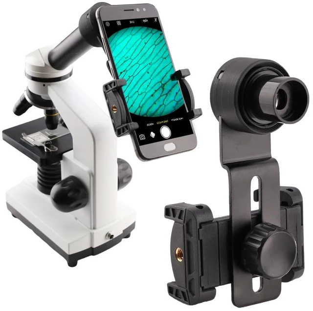 Main image of Microscope Phone Adapter with WF16X Widefield Eyepiece Integrated WF16X Eyepiece; Fits 23.2mm Microscope Tubes; Easy Phone Imaging