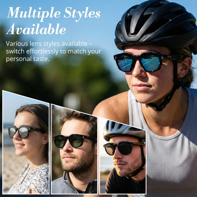 Alt view image 4 of 7 - Polarized Clip-on Compatible with Oakley Meta HSTN Smart Glasses 4Pcs Black Frame Discoloration Clip for Oakley Meta HSTN Color Changing Clip, Cool & Fashion (Black+Green+Silver+Blue)
