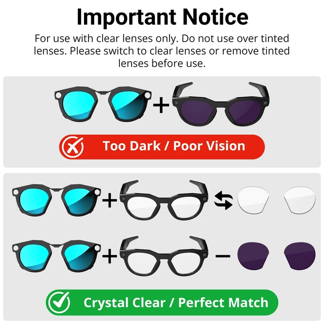 Alt view image 7 of 7 - Polarized Clip-on Compatible with Oakley Meta HSTN Smart Glasses 4Pcs Black Frame Discoloration Clip for Oakley Meta HSTN Color Changing Clip, Cool & Fashion (Black+Green+Silver+Blue)