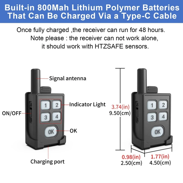 Alt view image 2 of 2 - Extra Portable Wireless Receiver for Alarms- 1 Receiver Up to 4 Channels and 10 Optional Melodies- 4 Adjustable Volume Levels Includes Mute Mode