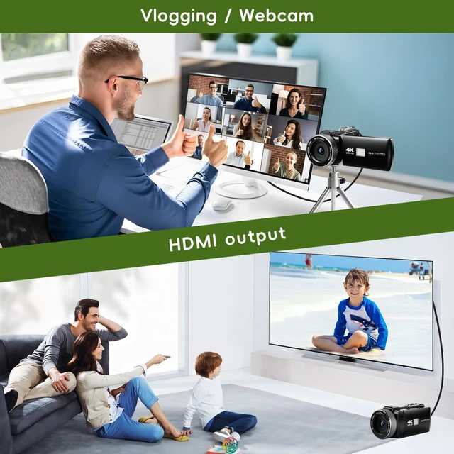Alt view image 7 of 7 - 4K Ultra HD Camcorder, Video Camera with Auto/Manual/Fixed Focus, Wireless Lavalier Microphone, Tripod & Remote Control, 3 Inch Touchscreen Vlog Camera for YouTube, Travel & Family Recording