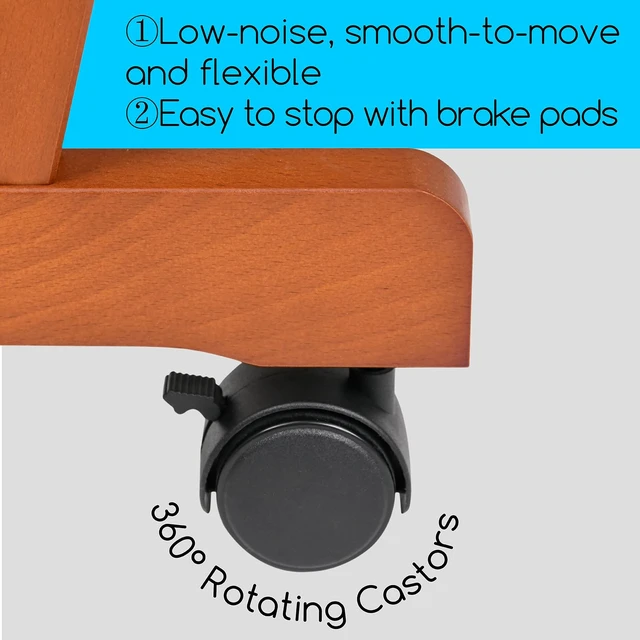 Alt view image 5 of 7 - Art Display Print Rack: Artist Storage Rack with Castors for Canvas Beech Wood Large Drying Racks for Prints Artworks Panels Posters Stand Art Shows & Galleries, Walnut