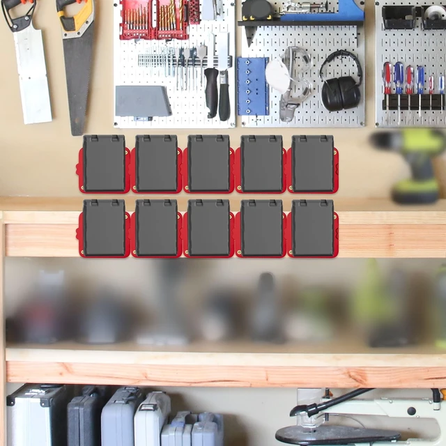 Alt view image 5 of 7 - Battery Holder Compatible for Milwaukee 18V Battery Wall Mount Batteries Storage for Work Van, Shelf, Toolbox - 10 Pack