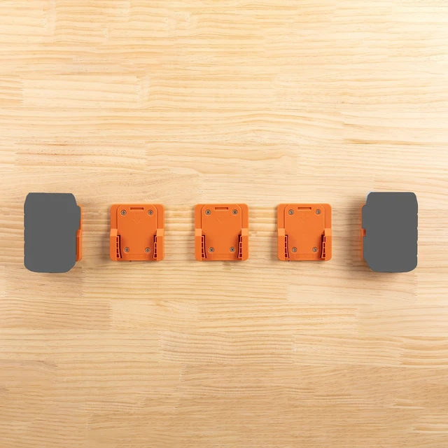 Alt view image 3 of 5 - Battery Holder Compatible for Ridgid 18V Battery Wall Mount Battery Storage Organizer for Workshop, Garage, Work Van, Under Shelf, Tool Box-5 Pack