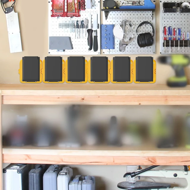 Alt view image 6 of 7 - 6 Pack Battery Holder Compatible for Dewalt 20V 60V Battery Packs Wall Mount Batteries Storage Fit for DCB201 DCB204 DCB609 DCB612 Batteries Pack Wall, Work Van, Shelf, Toolbox