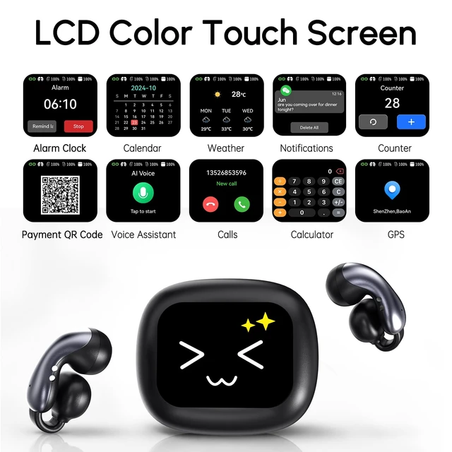 Alt view image 6 of 7 - Clip on Translation Earbuds for Travel Study Workout, No Subscription-Black 70+ Languages Real-Time Translator Earbuds, AI Assistant, Multifunction Touch Control-2 Audio Modes, Wallpaper, Payment Code