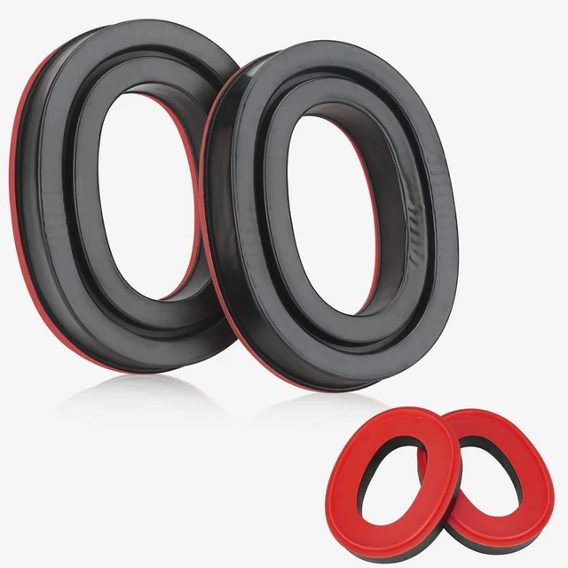 Main image of Upgraded Gel Ear Pads for 3M WorkTunes Hearing Protector (90541 90542), High Density Noise Reduction Replacement Gel Cups with Adapter Plates for Peltor Sport Tactical 300/500 Headset, 1 Set-Red