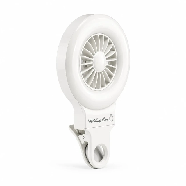 Alt view image 3 of 7 - by Remi: 2-in-1 Clip on Phone Fan and Selfie Ring Light (Bridal Edition)