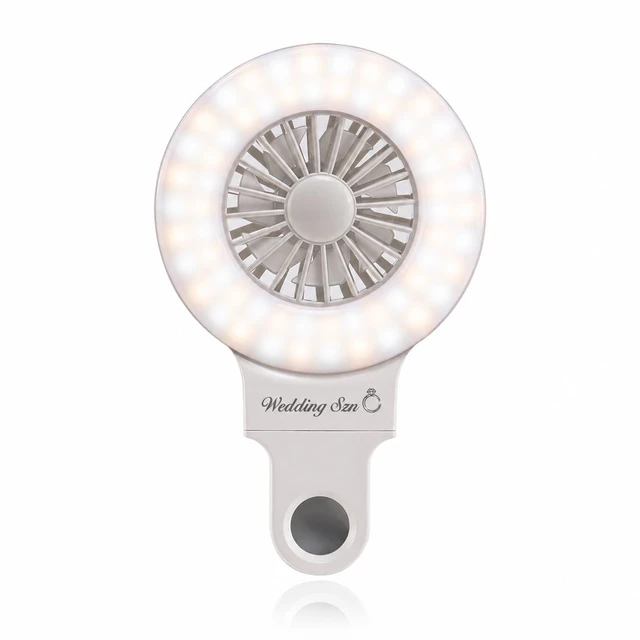 Alt view image 7 of 7 - by Remi: 2-in-1 Clip on Phone Fan and Selfie Ring Light (Bridal Edition)