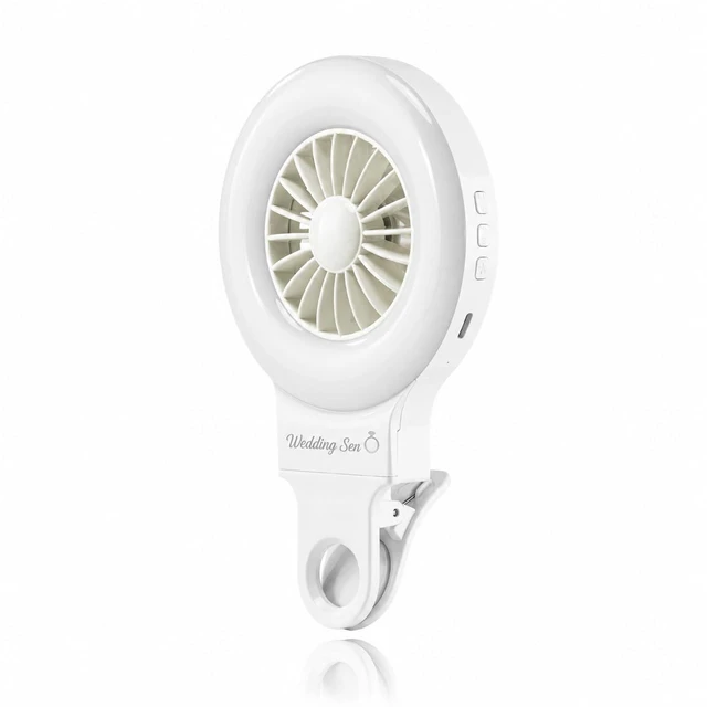Main image of by Remi: 2-in-1 Clip on Phone Fan and Selfie Ring Light (Bridal Edition)