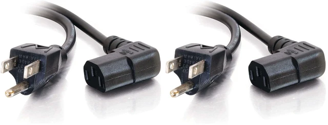 Main image of Legrand Universal 90 Degree Right Angle Power Cord - 10 Foot Black, 2 Pack