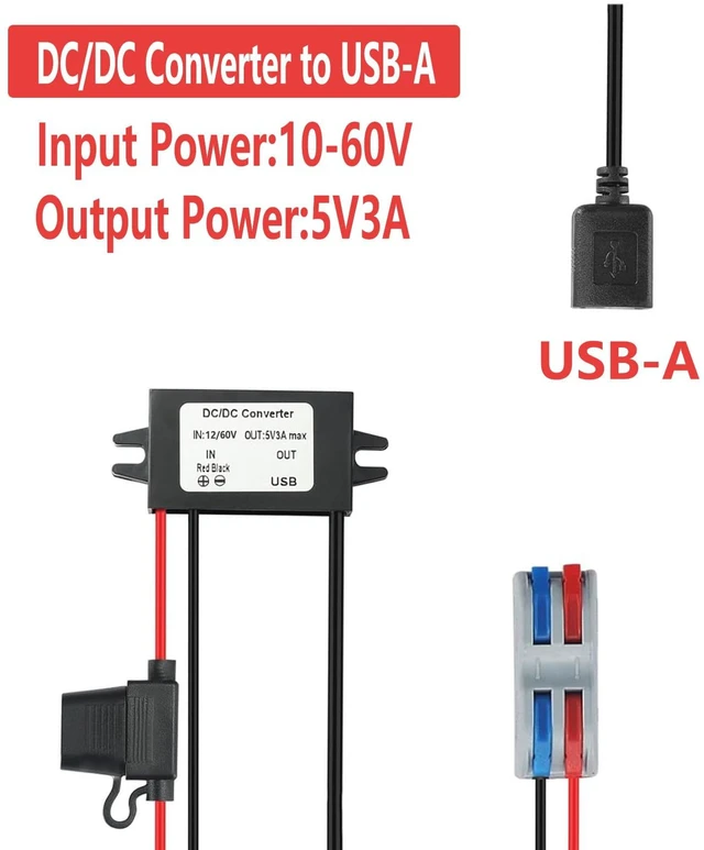 Alt view image 2 of 7 - DC 10-60V Step Down to 5V 3A MAX 15W USB Female Converter Adapter Buck Module (USB)