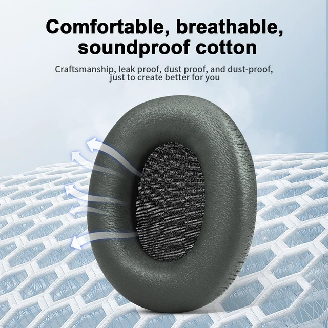 Alt view image 5 of 7 - SINOWO Replacement Earpads for Skullcandy Crusher ANC 2 Over-Ear Noise Canceling Wireless Headphones, Ear Pads Cushions with Noise Isolation Memory Foam(Grey)