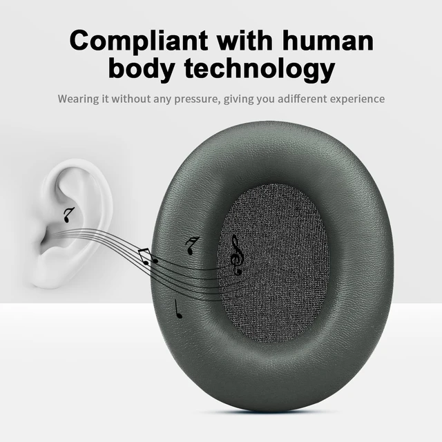 Alt view image 6 of 7 - SINOWO Replacement Earpads for Skullcandy Crusher ANC 2 Over-Ear Noise Canceling Wireless Headphones, Ear Pads Cushions with Noise Isolation Memory Foam(Grey)