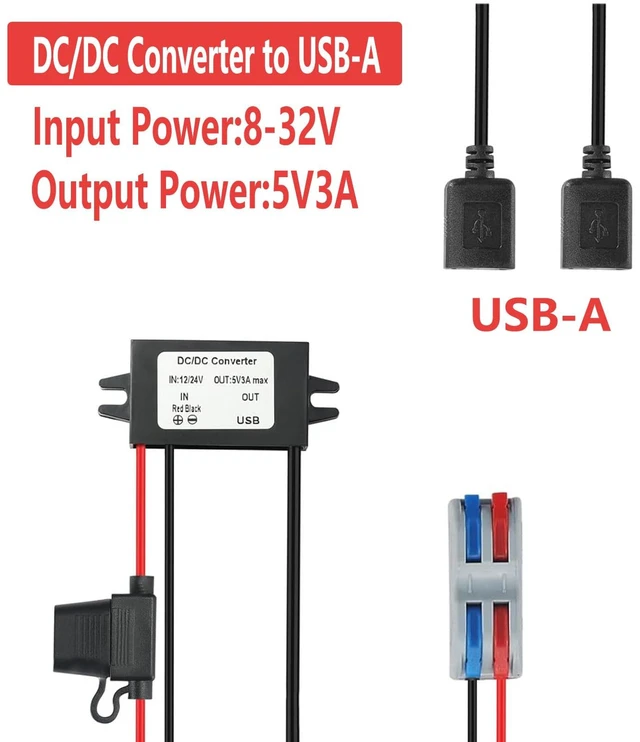 Alt view image 2 of 7 - DC 8-32V Step Down to 5V 3A MAX 15W Dual USB Female Converter Adapter Buck Module(2 USB)