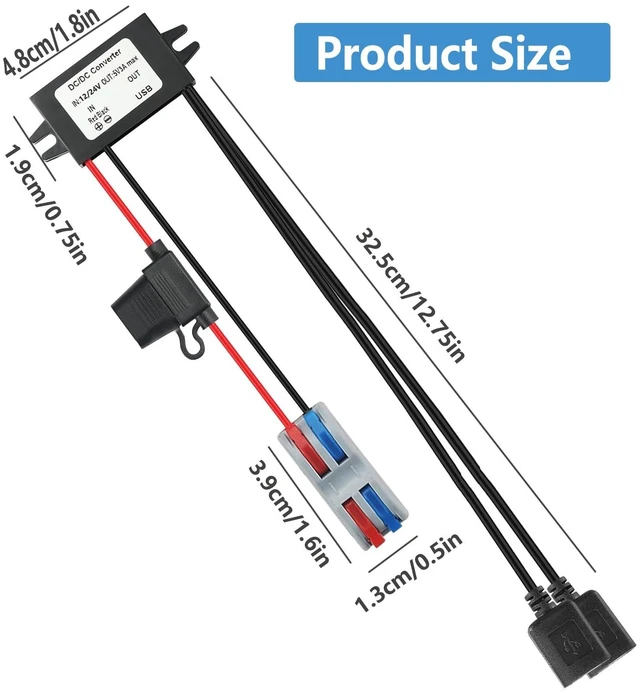 Alt view image 7 of 7 - DC 8-32V Step Down to 5V 3A MAX 15W Dual USB Female Converter Adapter Buck Module(2 USB)
