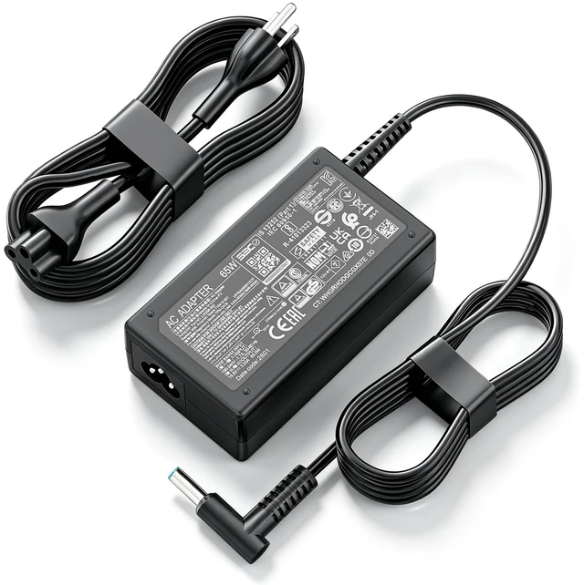 Main image of 65W 4.5mm Blue Tip Charger Replacement for HP Laptop, Pavilion x360 EliteBook 840 Envy x360 Chromebook Stream ProBook 11 13 14 15 17 TPN-LA16 Power Supply Cord