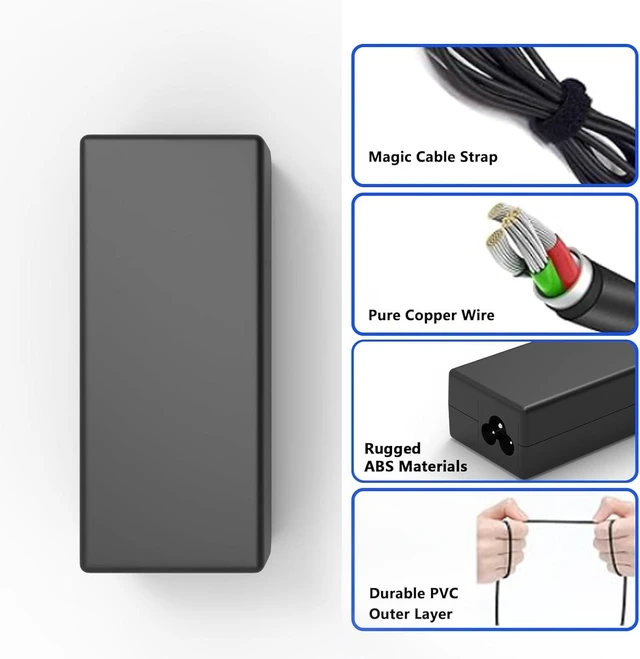 Alt view image 6 of 6 - Replacement for HP Laptop Charger 45W Blue Tip Power Adapter Compatible with HP AI 17 17-cn5037nr,17t-cn300/cn400,17z-cp300/cp200