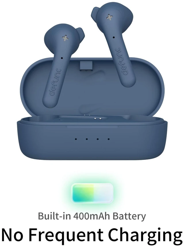 Alt view image 6 of 14 - Defunc True Basic Wireless Earbuds, Bluetooth 6.0, Patented MultiTip Semi-in-Ear Design with Silicone Ear Wings, AI App Support, Quad Microphones, Waterproof, 22H Playtime, Secure Fit Earbuds