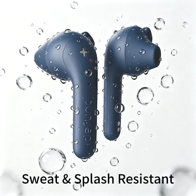 Alt view image 7 of 14 - Defunc True Basic Wireless Earbuds, Bluetooth 6.0, Patented MultiTip Semi-in-Ear Design with Silicone Ear Wings, AI App Support, Quad Microphones, Waterproof, 22H Playtime, Secure Fit Earbuds
