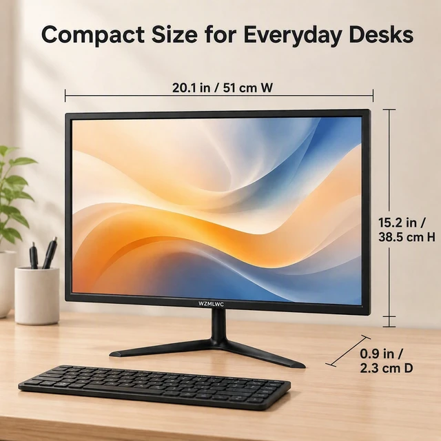 Alt view image 7 of 7 - 21.5 Inch Full HD Monitor 1920 * 1080p 75Hz Flicker-Free Eye Care, Anti-Glare LED Screen 5°~15° Tilt Adjustable HDMI & VGA Ports Wall Mountable for Desktop