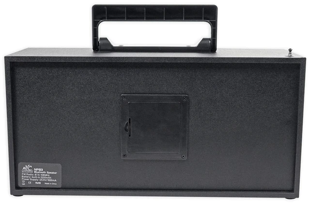 Alt view image 7 of 7 - NPB3 Dual 4" Portable Bluetooth Boombox Speaker+USB/SD/LED+Remote, Black