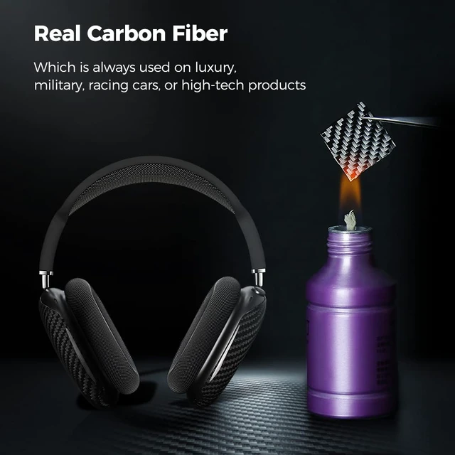 Alt view image 3 of 7 - Real Carbon Fiber Case for Airpods Max,Military Grade Protective Hard Cover for 2024 New and Old Apple Airpods Max Headphone from Daily Scratch,High-End Luxury Essential Accessories