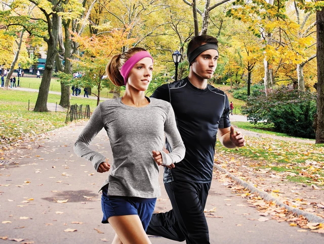 Alt view image 2 of 3 - AcousticSheep Wireless Bluetooth Headphones for Running, Exercise & More Flat Speakers Rechargeable Battery Lasts Up to 10 Hours Wild Orchid (Size L)