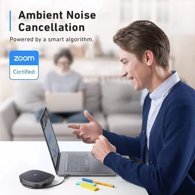 Alt view image 2 of 6 - PowerConf S330 USB Speakerphone for Home Office, Plug and Play | Conference Microphone, 360° Voice Coverage, Smart Voice Enhancement, Powerful Sound, Desktop PC Speaker, Online Meetings