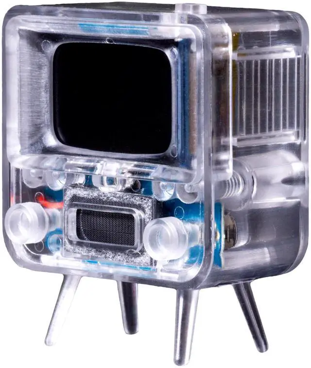 Alt view image 5 of 6 - TinyTV 2 Portable Retro Mini TV 1.14 IPS Screen, Preloaded & Uploadable Videos, USB-C Rechargeable, Knob Controls + Tiny Remote (Clear) | 1.14" IPS Screen, Preloaded & Uploadable Videos, USB-C Rech