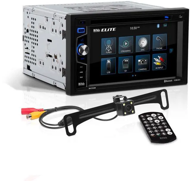Main image of Elite BV755BLC Car Stereo System - 6.2 Inch Double Din Touchscreen, Bluetooth Audio & Calling Head Unit, Radio Receiver, CD Player, USB, SD, Backup Camera, Hook Up To Amplifier