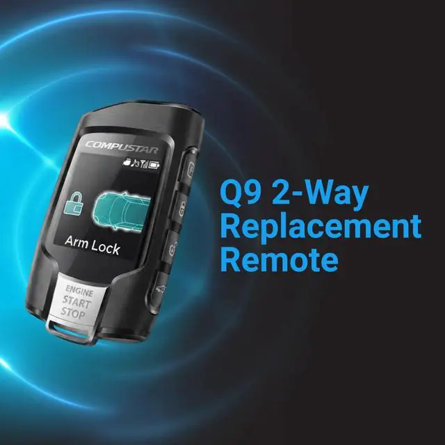Alt view image 2 of 6 - 2WQ9R-FM Q9 2-Way LCD Replacement Remote Transmitter | 4-Button Color LCD Remote Start Replacement with 3000 Ft Range and 128-Bit FMX Encryption