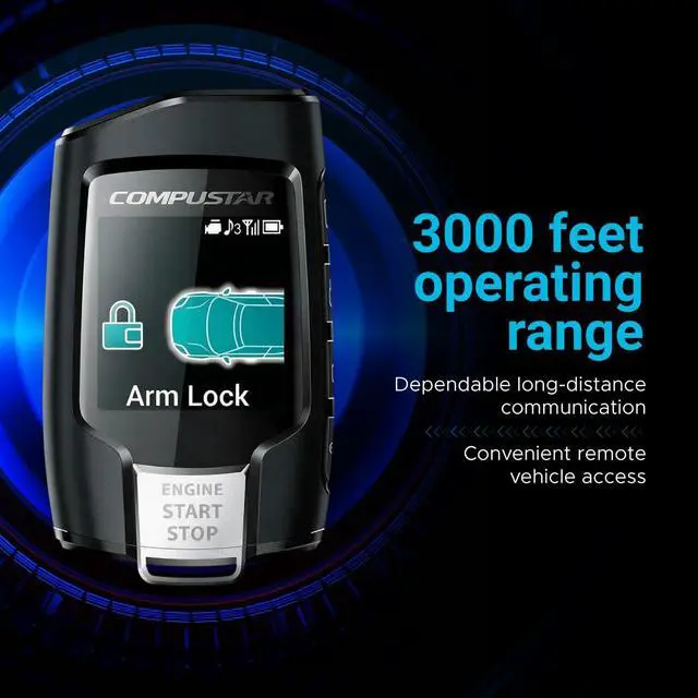 Alt view image 5 of 6 - 2WQ9R-FM Q9 2-Way LCD Replacement Remote Transmitter | 4-Button Color LCD Remote Start Replacement with 3000 Ft Range and 128-Bit FMX Encryption