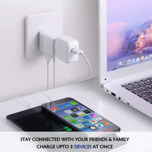 Alt view image 2 of 6 - Italy, Chile, Uruguay Travel Adapter Plug with Dual USB - USA Input - Type L - Ultra Compact - Perfect for Cell Phones, Laptop, Camera Chargers, iWatch, iPad, iPhone and More (CTU-12A)