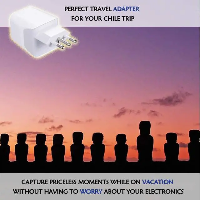 Alt view image 3 of 6 - Italy, Chile, Uruguay Travel Adapter Plug with Dual USB - USA Input - Type L - Ultra Compact - Perfect for Cell Phones, Laptop, Camera Chargers, iWatch, iPad, iPhone and More (CTU-12A)