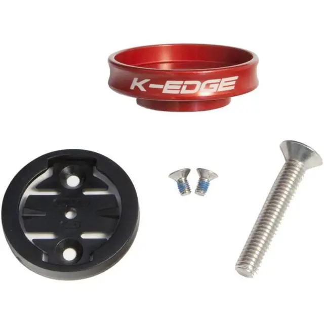 Alt view image 3 of 4 - Gravity Top Cap Bicycle Computer Mount, Garmin, Red | Garmin Gravity Top Cap Mount With CNC Aluminum Construction, Secure Co-Polymer Interface, And Lightweight 18g Design