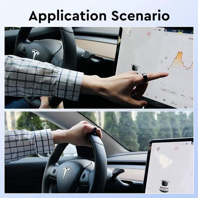 Alt view image 3 of 6 - Tesla Smart Ring Tesla Key Ring Accessories Key Card Model 3/Y Key Fob Replacement Ceramic RFID Smart Ring for Tesla Model 3 & Model Y(US Size 7)