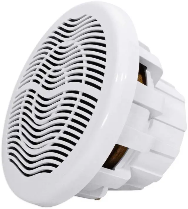 Alt view image 3 of 6 - MS10LW 10" White Marine/Boat Free Air Subwoofer with LEDs | 2400W Peak, 600W RMS, Dual 4-Ohm, 2" 4-Layer Voice Coil, 80 Oz Magnet, ABS Basket, Polypropylene Cone, 30Hz-4kHz