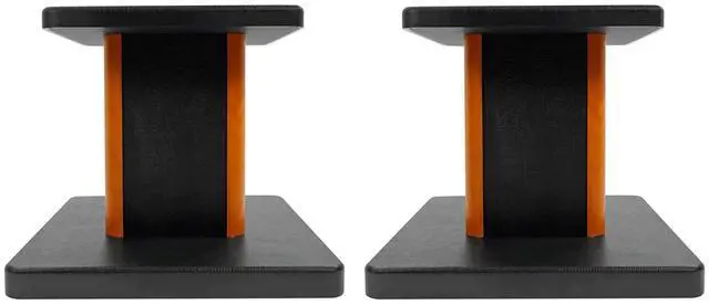 Main image of RHT8C Pair 8" Classic Wood Desktop Speaker/Studio Monitor Stands | 66 lb Load Capacity, EVA Isolation Pads, Medium-Density Fiber Core, Cable Clips and Ties, 9.25" x 7.28" Top Platform
