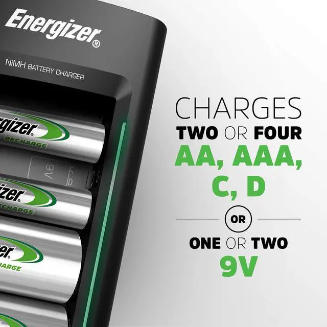 Alt view image 2 of 6 - Recharge Universal Charger for NiMH Rechargeable AA, AAA, C, D, and 9V Batteries