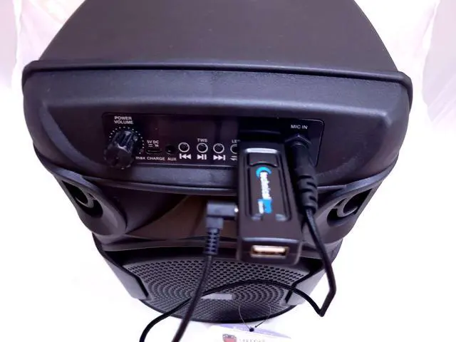 Alt view image 2 of 2 - 8 Inch Portable 800 W Bluetooth Speaker W/Woofer & Tweeter | Festival PA LED, Bluetooth/USB Card Inputs, with UHF Wireless Handheld Microphone w/USB Powered Receiver
