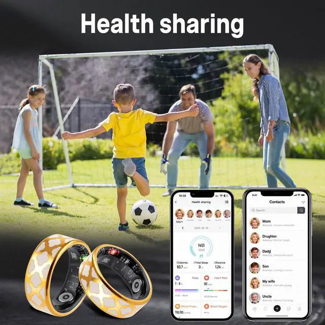 Alt view image 6 of 6 - Smart Health Ring for Women Men: Fitness Tracker Ring with Heart Rate,Blood Oxygen,Sleep Monitor,Stress,Steps Counter,IP68 Waterproof for iOS & Android,No APP Fees (Enamel,10#)