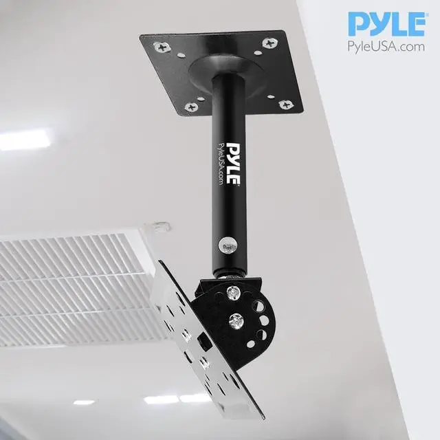 Alt view image 5 of 6 - Universal Speaker Mounting Bracket - Ceiling & Wall Speaker Mount with Adjustable Swivel Tilt, 13.4" Retractable Telescopic Arm, 75 lbs Max Load - Ideal for Home Surround Sound Systems (Pair)